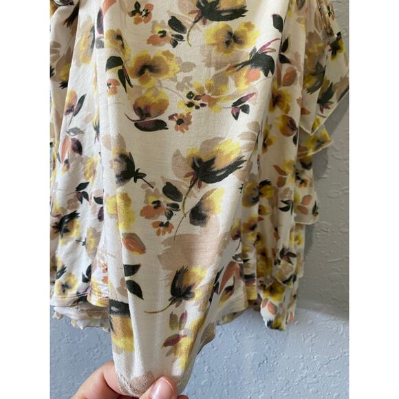 LC Lauren Conrad Women's Tank Top Tiered Ruffle Floral Cami L Stretchy - Picture 7 of 7